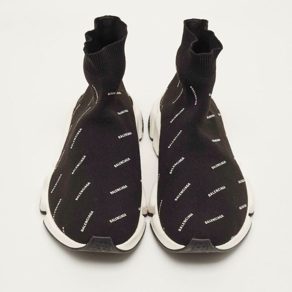 Balenciaga Speed Trainer Size 42 Black Knit Fabric High Top Sneakers - Picture 3 of 7